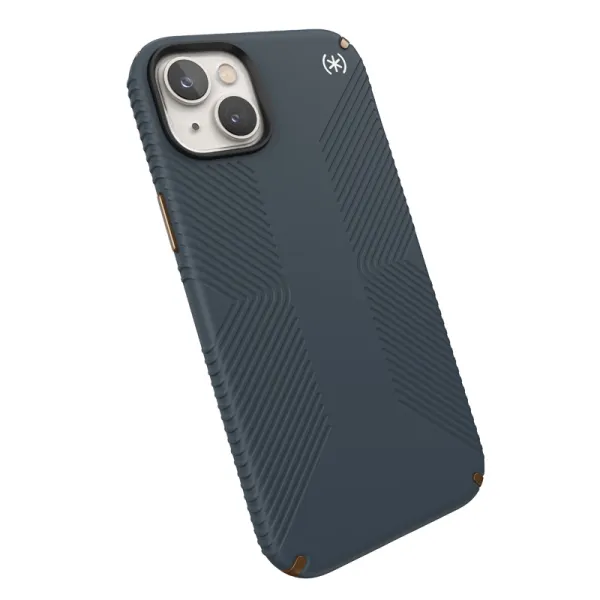 Speck Presidio2 Grip - Anti-slip iPhone 15 Plus / 14 Plus Case (Charcoal / Cool Bronze / Slate)