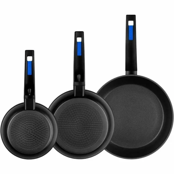Paistinpannusetti Monix M811200 Musta Bakeliitti Karkaistu alumiini 3 Kappaletta