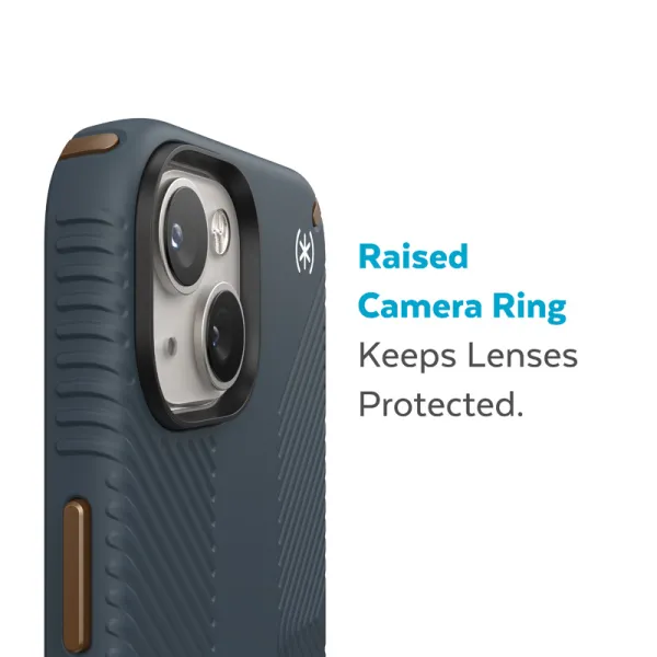 Speck Presidio2 Grip - Anti-slip iPhone 15 Plus / 14 Plus Case (Charcoal / Cool Bronze / Slate)