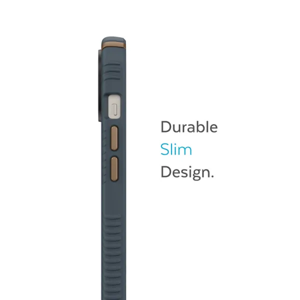 Speck Presidio2 Grip - Anti-slip iPhone 15 Plus / 14 Plus Case (Charcoal / Cool Bronze / Slate)