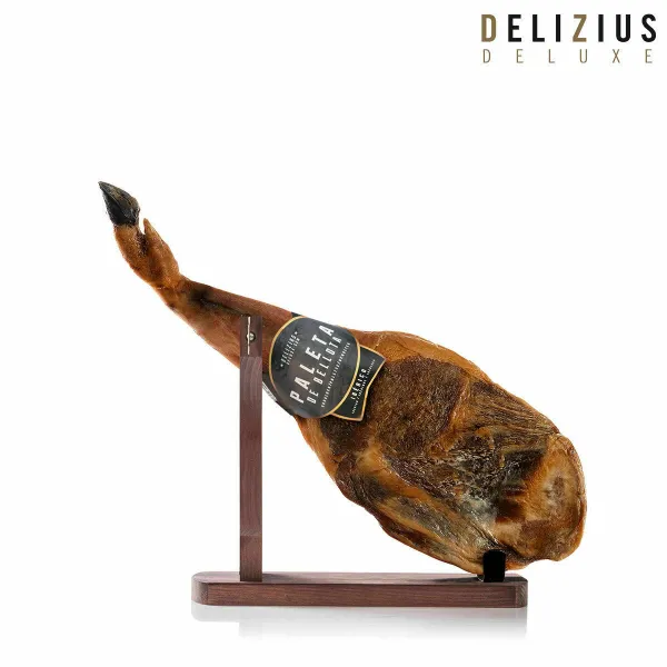 Komplekts, kas sastāv no Ibērijas Ozolzīlēm Barotā Pleca Šķiņķa un Šķiņķa Turētāja Delizius Deluxe