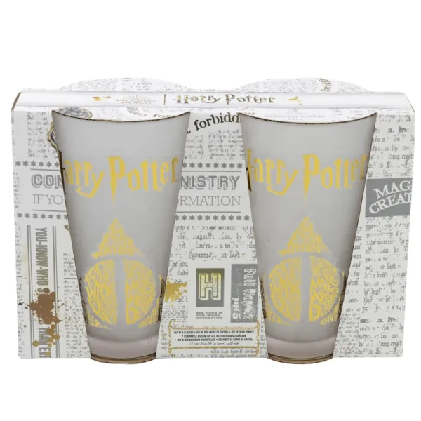 Harry Potter - Set of two glasses in a decorative box from the Golden Magic collection 490 ml