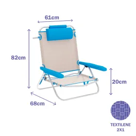 Folding Chair Marbueno Sininen Beige 61 x 82 x 68 cm