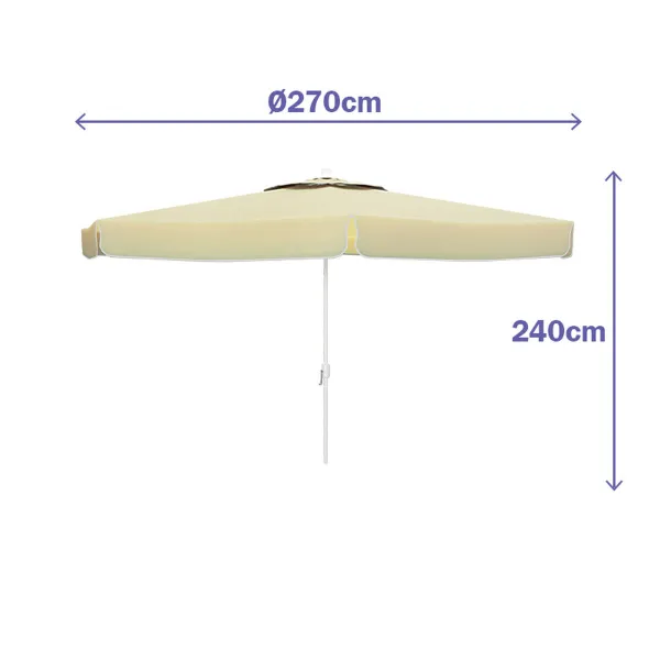Пляжный зонт Marbueno Balts Poliesters Alumīnijs Ø 270 cm