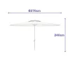 Пляжный зонт Marbueno Белый полиэстер Сталь Ø 270 cm