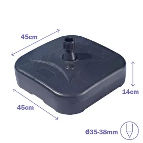 Pludmales saules sarga pamatne Marbueno Melns Plastmasa 45 x 14 x 45 cm
