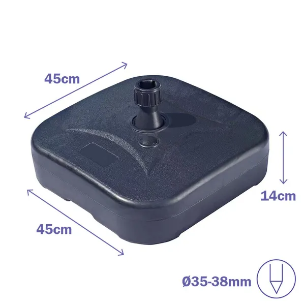 Pludmales saules sarga pamatne Marbueno Melns Plastmasa 45 x 14 x 45 cm