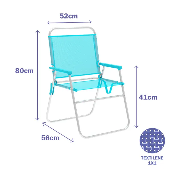 Folding Chair Marbueno Akvamariini 52 x 80 x 56 cm