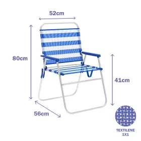 Kokkupandav Tool Marbueno Triibud Sinine Valge 52 x 80 x 56 cm