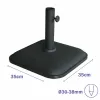 Marbueno Square Umbrella Base Cement 35X35X5.2 cm 11KG Black Garden Pool Terrace 10455
