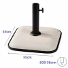 Marbueno Square Umbrella Base Cement 35X35X5.2 cm 11KG White Garden Pool Terrace 10457