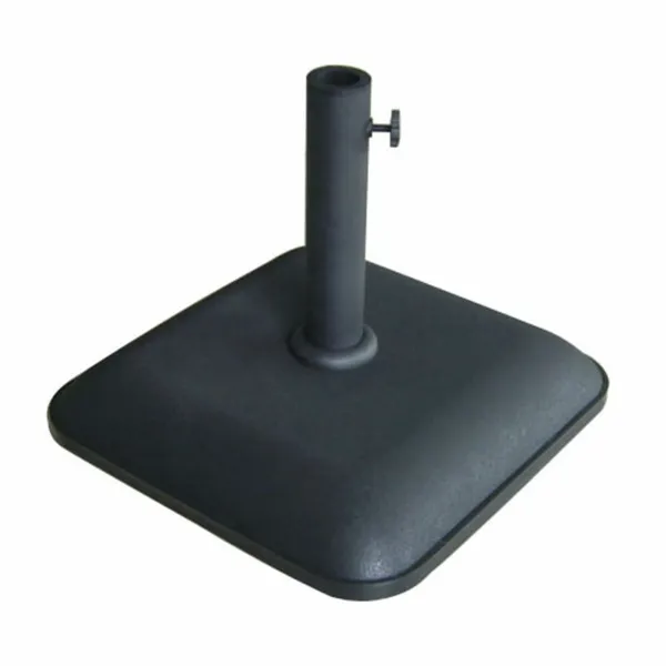 Marbueno Square Umbrella Base Cement 45X45X7.3 cm 25KG Black Garden Pool Terrace 10458
