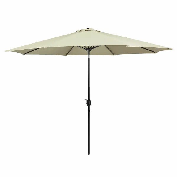 Marbueno Aurinkovarjo Teräs 8 Varret D270 cm Polyesteri Beige Puutarha, Uima-allas, Terassi