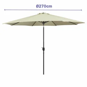 Marbueno Umbrella Steel 8 Ribs D270 cm Polyester Beige Garden, Pool, Terrace 10483