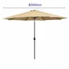 Marbueno Parasol Acero 8 Varillas D300 cm Poliéster Marrón Jardín, Piscina, Terraza