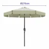 Marbueno Parasol Acero 8 Varillas D270 cm Poliéster Beige Jardín, Piscina 10488
