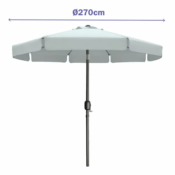 Marbueno Umbrella Steel 8 Ribs D300 cm Polyester White Garden, Pool, Terrace 10489