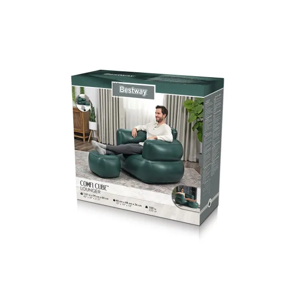 Bestway Ilmapatja jalkatuella Sekalaiset värit 107x99x80/48x48x36 cm 75137