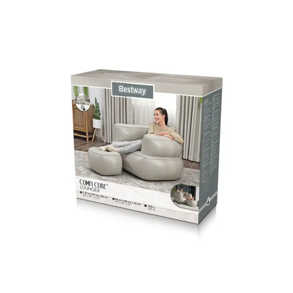 Bestway Ilmapatja jalkatuella Sekalaiset värit 107x99x80/48x48x36 cm 75137