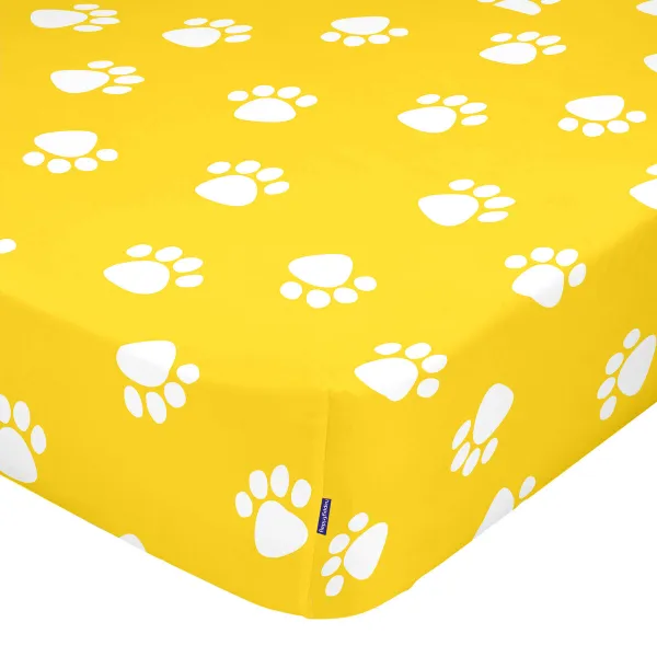 Fitted sheet HappyFriday MR FOX Yellow Multicolour 60 x 120 x 14 cm