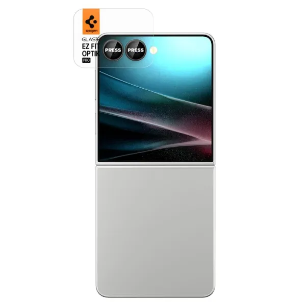 Spigen Optik Pro HD GLAS.TR EZ Fit Camera Protector 2-Pack - Lens Protector for Samsung Galaxy Z Flip 7 (Black)