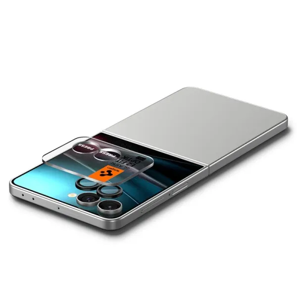 Spigen Optik Pro HD GLAS.TR EZ Fit Camera Protector 2-Pack - Lens Protector for Samsung Galaxy Z Flip 7 (Black)