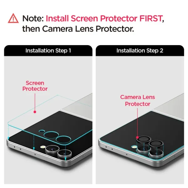 Spigen Optik Pro HD GLAS.TR EZ Fit Camera Protector 2-Pack - Lens Protector for Samsung Galaxy Z Flip 7 (Black)
