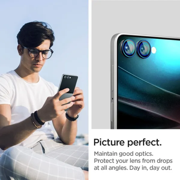 Spigen Optik Pro HD GLAS.TR EZ Fit Camera Protector 2-Pack - Lens Protector for Samsung Galaxy Z Flip 7 (Black)