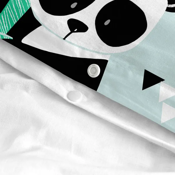 Pussilakanasetti HappyFriday Moshi Moshi Panda Garden Blue Sininen Sänky 105 2 Kappaletta