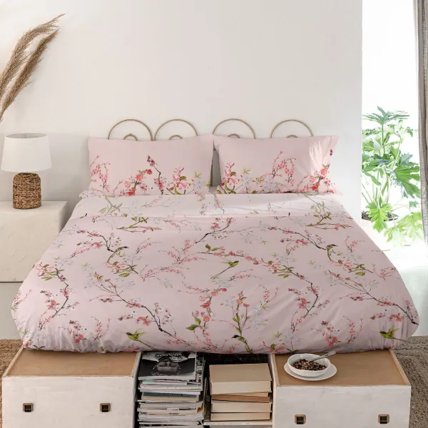 Viršutinis lapas HappyFriday Chinoiserie rose Spalvotas 160 x 270 cm (asiatico/oriental)