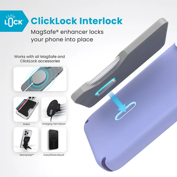 Speck Presidio2 Pro ClickLock & MagSafe - iPhone 16 Pro Max Case (Future Lavender / Cassis Purple / White)