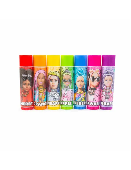 Coloured Lip Balm Barbie Children's 7 Pieces