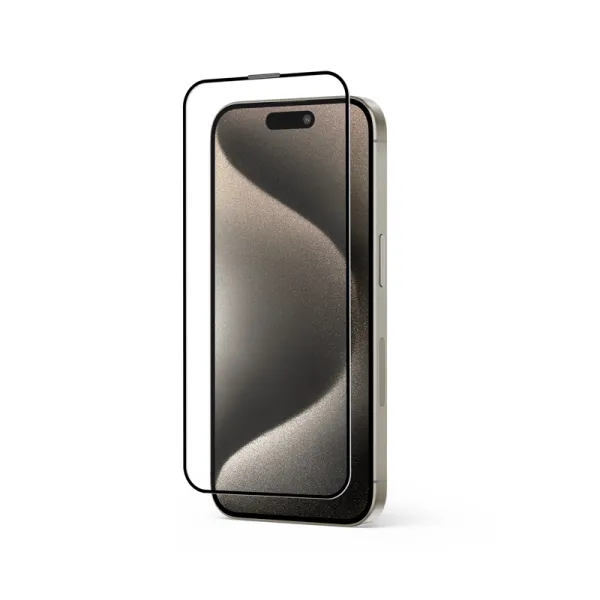 Crong Anti-Bacterial 3D Armor Glass - 9H tempered glass for the entire iPhone 15 Pro screen + installation frame