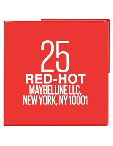 shimmer lipstick Maybelline SuperStay 25-red-hot