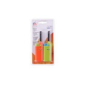 BBQ - Gas lighter for barbecue / kitchen 14 cm 2 pcs. (orange / green)
