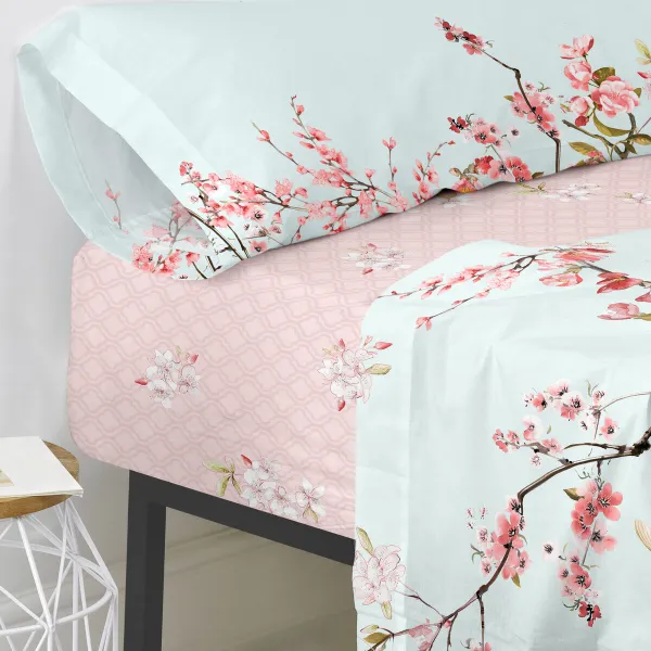 Fitted sheet HappyFriday Chinoiserie Multicolour 200 x 200 x 32 cm