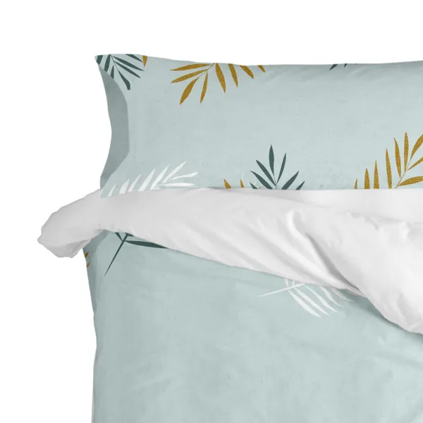 Pillowcase HappyFriday Blanc Foliage Mint Multicolour 45 x 110 cm