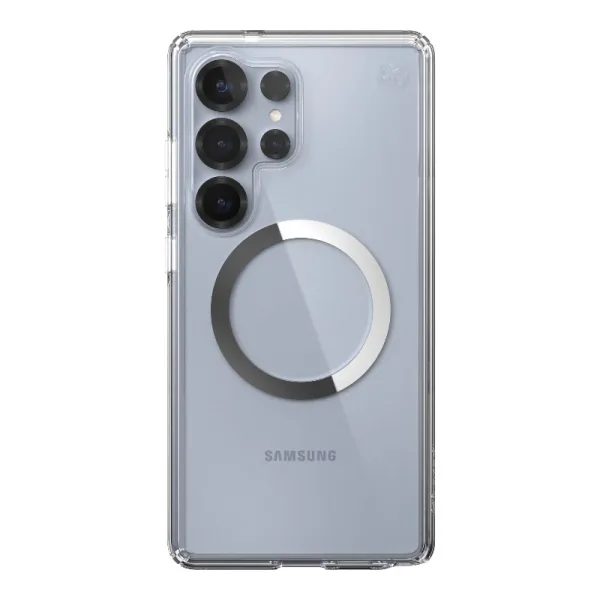 Speck Presidio Perfect-Clear Magnet - Samsung Galaxy S25 Ultra MagSafe Case (Clear / Chrome Finish / Serene Silver)