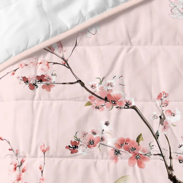 Lovatiesė (antklodė) HappyFriday HF Chinoiserie Spalvotas Rožinė 270 x 260 cm