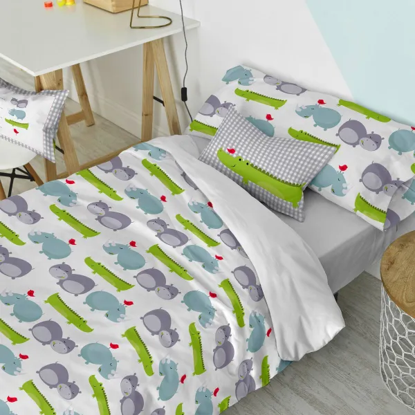 Cushion cover HappyFriday Mr Fox Hippo Multicolour 50 x 30 cm