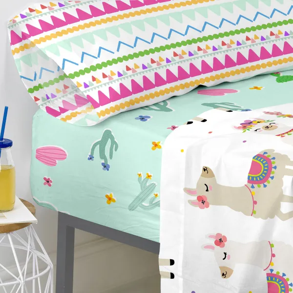 Apsitempianti paklodė HappyFriday Moshi Moshi Cute Llamas Spalvotas 90 x 200 x 32 cm