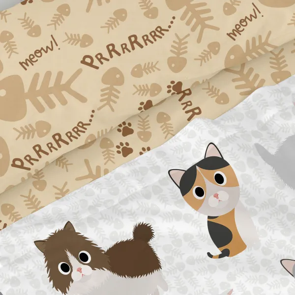 Antklodės užvalkalas be užpildo HappyFriday Mr Fox Cats Spalvotas Lova 105 2 Dalys