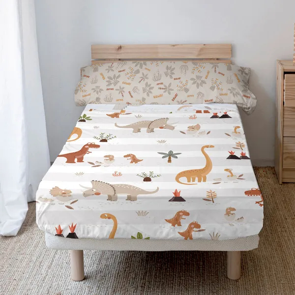 Antklodės užvalkalas be užpildo HappyFriday Moshi Moshi Dino family  Spalvotas Lova 80/90 2 Dalys