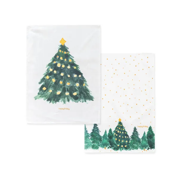 Кухонное полотенце HappyFriday XMAS Разноцветный 70 x 50 cm 15 x 1 x 38 cm (2 Предметы)