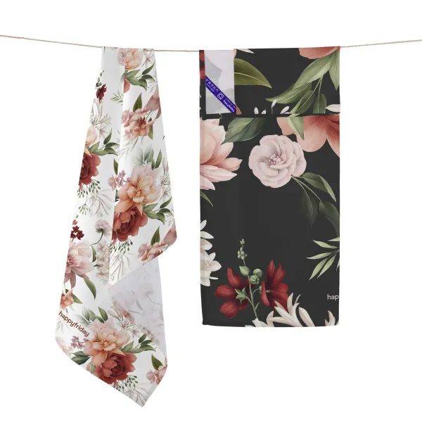 Virtuves Dvielis HappyFriday Autumn floral Daudzkrāsains 70 x 50 cm (2 gb.)