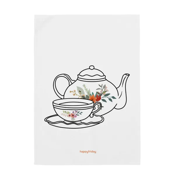 Кухонное полотенце HappyFriday Time To Tea Разноцветный 70 x 50 cm (2 штук)