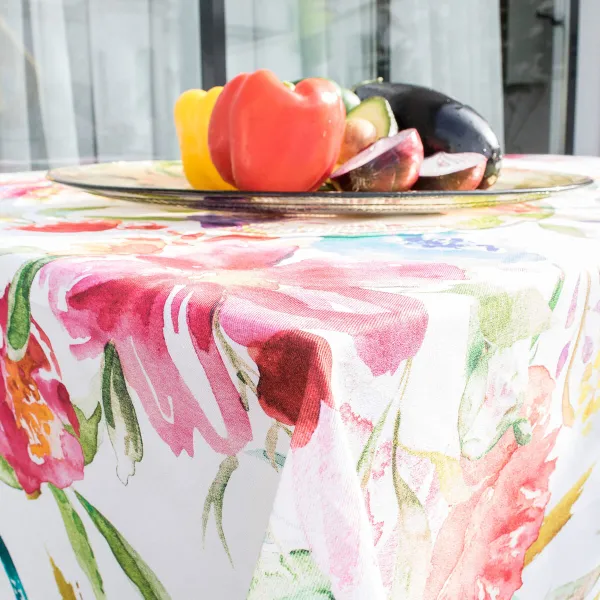 Скатерть HappyFriday Pink bloom Разноцветный 150 x 250 cm