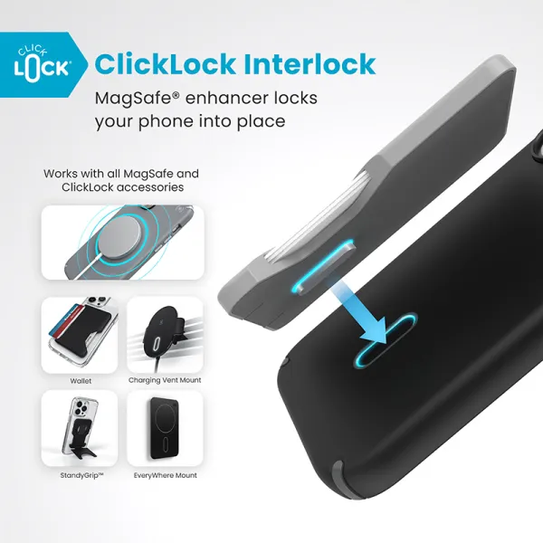 Speck Presidio2 Pro ClickLock & MagSafe - iPhone 16 Case (Black / Slate Gray / White)