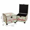 Set of stools Alexandra House Living PVC MDF Wood 3 Pieces