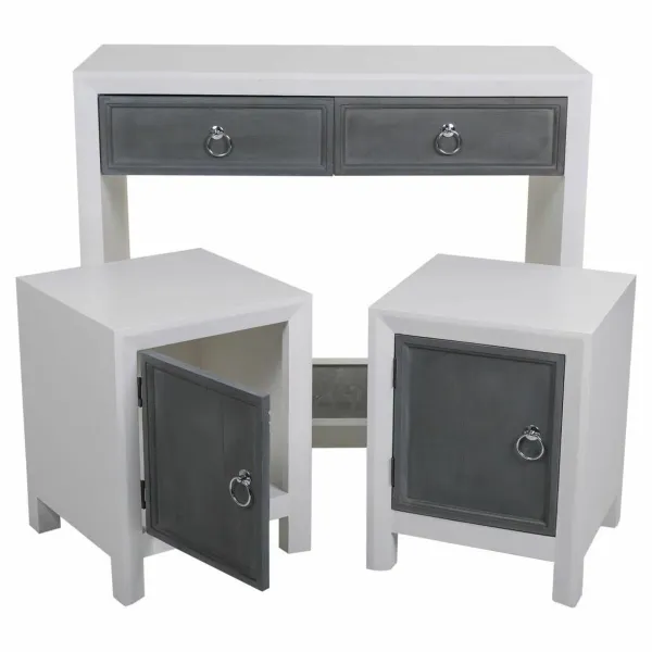 Salė Alexandra House Living Balta Pilka 40 x 76 x 90 cm 3 Dalys